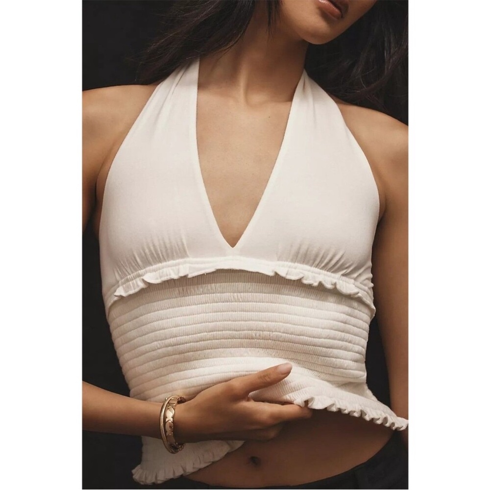 By Anthropologie Danika Halter Neck Tank Top L NWT